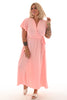 Maxi jurk met strik uni lichtroze