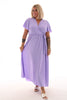 Maxi jurk met strik uni lila