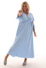 Maxi jurk met strik uni lichtblauw