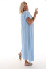 Maxi jurk met strik uni lichtblauw