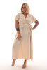 Maxi jurk met strik uni beige