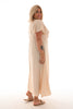 Maxi jurk met strik uni beige