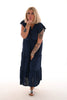 Maxi jurk stroken uni marineblauw