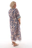 Bohemian dress v-hals panter/blauw