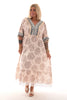 Bohemian dress v-hals beige