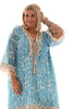 Boho jurkje kwastjes blauw