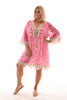 Boho jurkje kwastjes roze