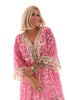 Boho jurkje kwastjes roze