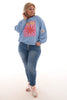 Korte sweater Ibiza blauw