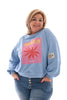 Korte sweater Ibiza blauw