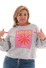 Korte sweater Ibiza lichtgrijs