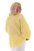 Blouse v-hals wafel geel