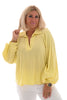 Blouse v-hals wafel geel