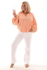 Blouse v-hals wafel peach