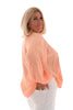 Blouse v-hals wafel peach