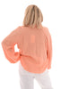 Blouse v-hals wafel peach