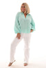 Blouse v-hals wafel lichtblauw