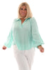 Blouse v-hals wafel lichtblauw