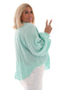 Blouse v-hals wafel lichtblauw