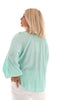 Blouse v-hals wafel lichtblauw