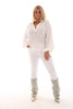 Blouse v-hals wafel wit