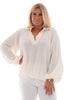 Blouse v-hals wafel wit
