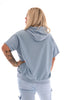 Hoodie korte mouwen bonjour blauw
