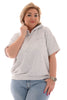 Hoodie korte mouwen bonjour lichtgrijs