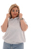 Hoodie korte mouwen bonjour lichtgrijs