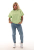 Hoodie korte mouwen wafel pistache