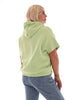 Hoodie korte mouwen wafel pistache