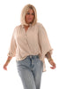 Blouse v-hals geknoopt crepe beige