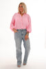 Blouse v-hals geknoopt crepe roze
