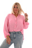 Blouse v-hals geknoopt crepe roze