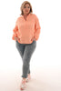 Top v-hals gouden bloemetjes peach