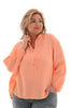 Top v-hals gouden bloemetjes peach