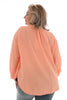 Top v-hals gouden bloemetjes peach