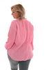 Top v-hals gouden bloemetjes barbieroze