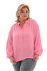 Top v-hals gouden bloemetjes barbieroze