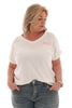 T-shirt v-hals Paris roomwit/felroze