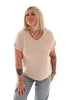 T-shirt v-hals Paris beige