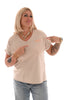 T-shirt v-hals Paris beige