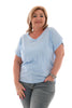 T-shirt v-hals Paris blauw
