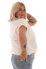 T-shirt v-hals Paris roomwit/rood