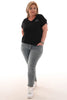 T-shirt v-hals Paris zwart