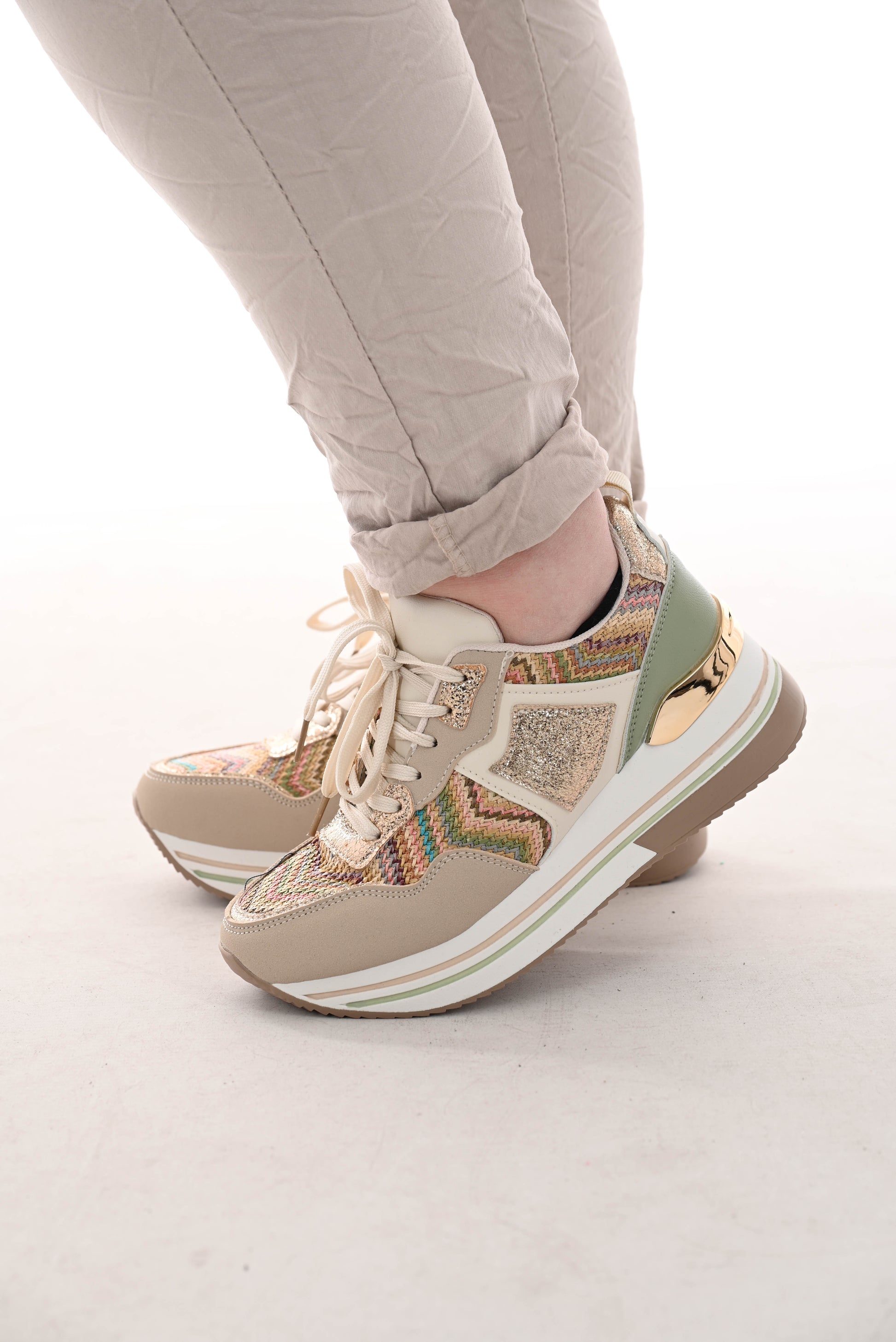 Sneaker platform canvas multi colour