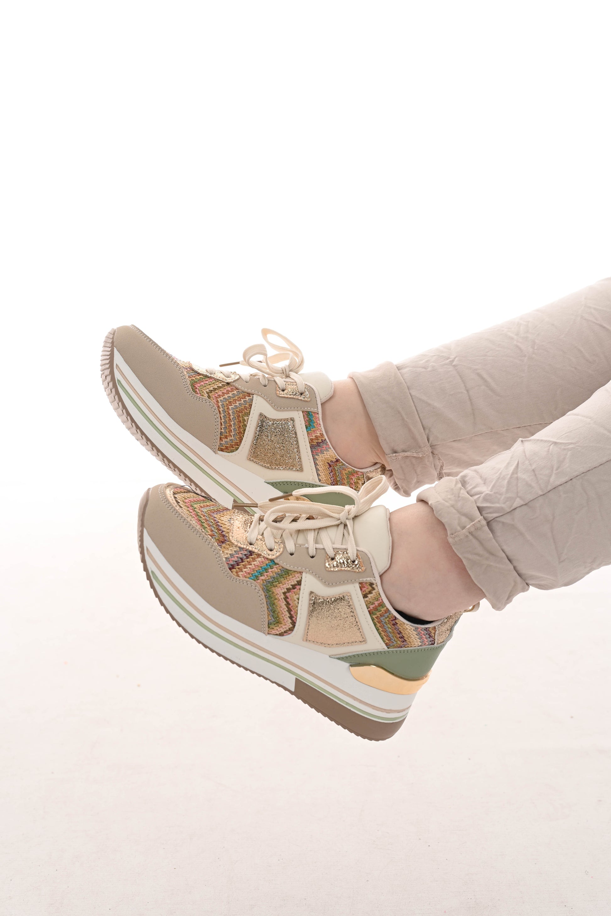 Sneaker platform canvas multi colour