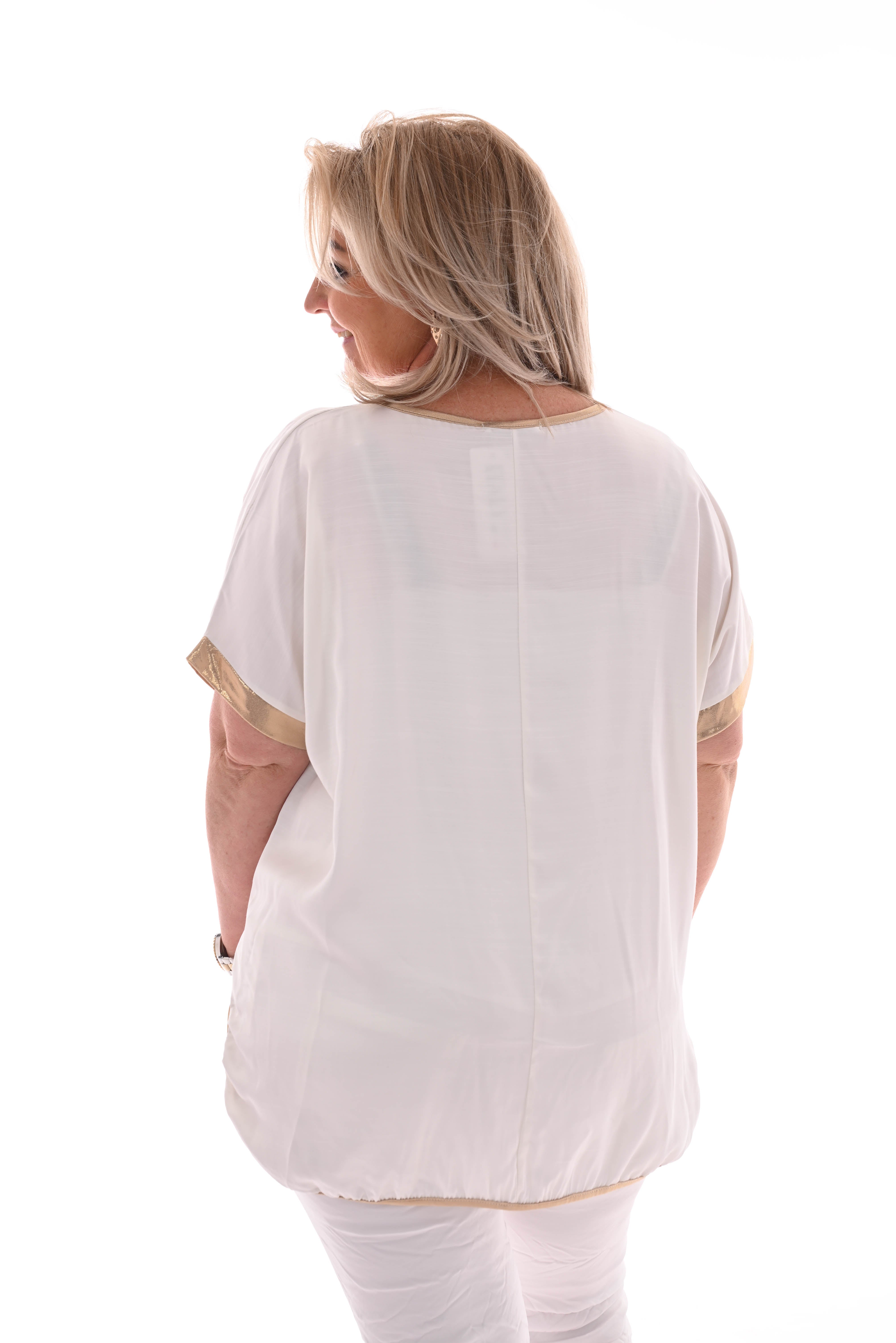 Shirt hart pailletten roomwit