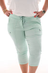 Stretch silky capri mint