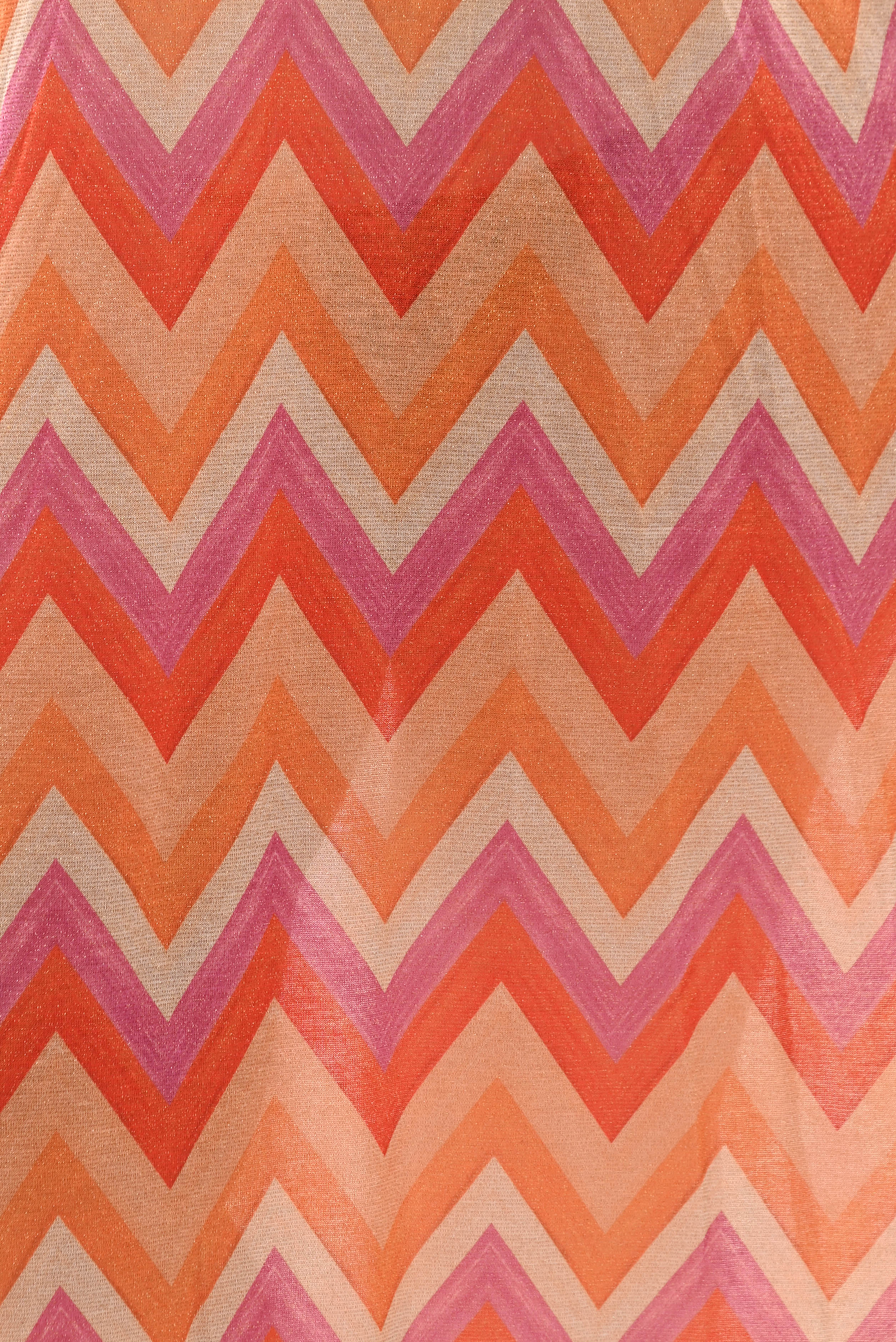 Jurk zigzag mouwloos geel/oranje